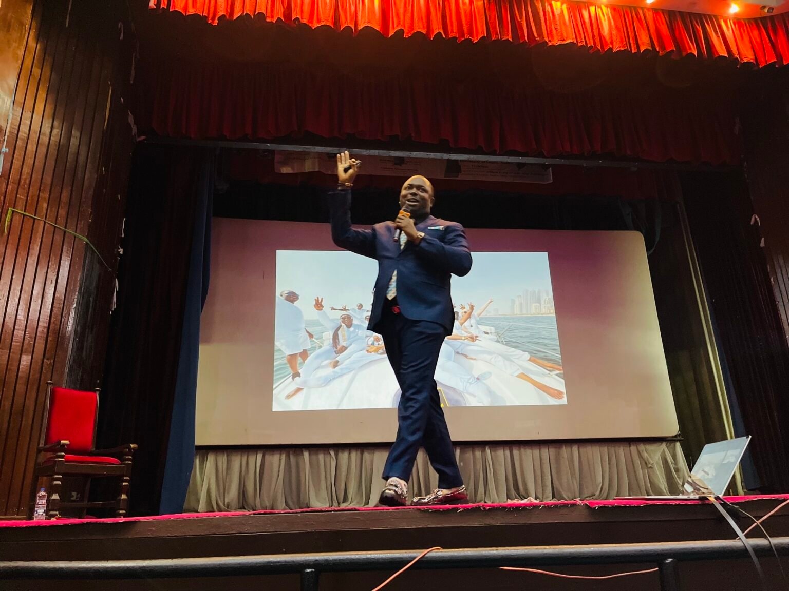 Vincent Nwosu on stage